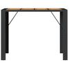 Mesa De Jardín | Mesa De Exterior Superficie De Madera Ratán Pe Negro 145x80x110cm Cfw73857