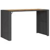 Mesa De Jardín | Mesa De Exterior Superficie De Madera Ratán Pe Negro 185x80x110cm Cfw49129