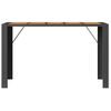 Mesa De Jardín | Mesa De Exterior Superficie De Madera Ratán Pe Negro 185x80x110cm Cfw49129