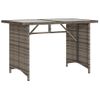 Mesa De Jardín | Mesa De Exterior Superficie De Vidrio Ratán Pe Gris 110x68x70 Cm Cfw66964