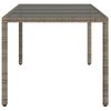 Mesa De Jardín | Mesa De Exterior Superficie De Vidrio Ratán Pe Gris 190x90x75 Cm Cfw39193