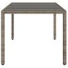 Mesa De Jardín | Mesa De Exterior Superficie De Vidrio Ratán Pe Gris 190x90x75 Cm Cfw39163