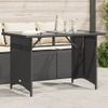 Mesa De Jardín | Mesa De Exterior Superficie De Vidrio Ratán Pe Negro 110x68x70 Cm Cfw49940