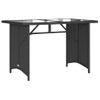 Mesa De Jardín | Mesa De Exterior Superficie De Vidrio Ratán Pe Negro 110x68x70 Cm Cfw49940