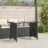 Mesa De Jardín | Mesa De Exterior Superficie De Vidrio Ratán Pe Negro 110x68x70 Cm Cfw49940