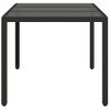 Mesa De Jardín | Mesa De Exterior Superficie De Vidrio Ratán Pe Negro 150x90x75 Cm Cfw77442