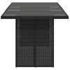 Mesa De Jardín | Mesa De Exterior Superficie De Vidrio Ratán Pe Negro 190x80x75 Cm Cfw51483