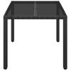 Mesa De Jardín | Mesa De Exterior Superficie De Vidrio Ratán Pe Negro 90x90x75 Cm Cfw53470