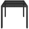 Mesa De Jardín | Mesa De Exterior Superficie De Vidrio Ratán Pe Negro 90x90x75 Cm Cfw53470