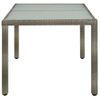 Mesa De Jardín | Mesa De Exterior Vidrio Templado Ratán Sintético Gris 150x90x75cm Cfw82968