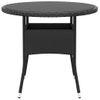 Mesa De Jardín | Mesa De Exterior Vidrio Templado Ratán Sintético Negro Ø80x75 Cm Cfw49302