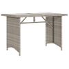 Mesa Jardín | Mesa De Exterior Superficie Vidrio Ratán Pe Gris Claro 110x68x70 Cm Cfw59890