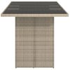 Mesa Jardín | Mesa De Exterior Superficie Vidrio Ratán Pe Gris Claro 190x80x74 Cm Cfw30615