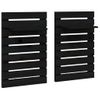 Pack 2 Uds Estantes Mesitas De Pared | Mesa Auxiliar | Mesilla Madera Maciza De Pino Negro Cfw74511