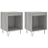 Pack 2 Uds Mesita De Noche | Mesa Auxiliar | Mesilla Madera Ingeniería Gris Sonoma 40x35x50 Cm Cfw96324