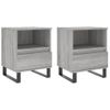 Pack 2 Uds Mesita De Noche | Mesa Auxiliar | Mesilla Madera Ingeniería Gris Sonoma 40x35x50 Cm Cfw26050