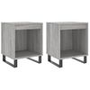 Pack 2 Uds Mesita De Noche | Mesa Auxiliar | Mesilla Madera Ingeniería Gris Sonoma 40x35x50 Cm Cfw78339