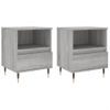 Pack 2 Uds Mesita De Noche | Mesa Auxiliar | Mesilla Madera Ingeniería Gris Sonoma 40x35x50 Cm Cfw74766