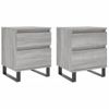 Pack 2 Uds Mesita De Noche | Mesa Auxiliar | Mesilla Madera Ingeniería Gris Sonoma 40x35x50 Cm Cfw69605