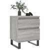 Pack 2 Uds Mesita De Noche | Mesa Auxiliar | Mesilla Madera Ingeniería Gris Sonoma 40x35x50 Cm Cfw69605