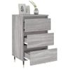 Pack 2 Uds Mesita De Noche | Mesa Auxiliar | Mesilla Madera Ingeniería Gris Sonoma 40x35x69 Cm Cfw61319