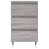 Pack 2 Uds Mesita De Noche | Mesa Auxiliar | Mesilla Madera Ingeniería Gris Sonoma 40x35x69 Cm Cfw61319