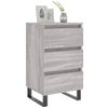 Pack 2 Uds Mesita De Noche | Mesa Auxiliar | Mesilla Madera Ingeniería Gris Sonoma 40x35x69 Cm Cfw99917