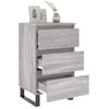 Pack 2 Uds Mesita De Noche | Mesa Auxiliar | Mesilla Madera Ingeniería Gris Sonoma 40x35x69 Cm Cfw99917