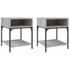 Pack 2 Uds Mesita De Noche | Mesa Auxiliar | Mesilla Madera Ingeniería Gris Sonoma 40x41x50 Cm Cfw92797