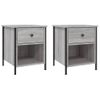 Pack 2 Uds Mesita De Noche | Mesa Auxiliar | Mesilla Madera Ingeniería Gris Sonoma 40x42x50 Cm Cfw65841