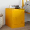 Mesita De Noche | Mesa Auxiliar | Mesilla Acero Amarillo Mostaza 34,5x39x44 Cm Cfw25695