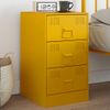 Mesita De Noche | Mesa Auxiliar | Mesilla Acero Amarillo Mostaza 34,5x39x62 Cm Cfw93343