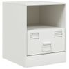 Mesita De Noche | Mesa Auxiliar | Mesilla Acero Blanco 34,5x39x44 Cm Cfw61425