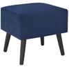 Mesita De Noche | Mesa Auxiliar | Mesilla Azul 40x35x40 Cm Terciopelo Cfw59716