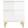 Mesita De Noche | Mesa Auxiliar | Mesilla Blanco Brillante 40x35x50 Cm Cfw38359