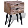 Mesita De Noche | Mesa Auxiliar | Mesilla Con 2 Cajones Madera De Teca Reciclada Cfw82829