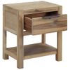 Mesita De Noche | Mesa Auxiliar | Mesilla Con Cajón Madera Acacia Maciza 40x30x48 Cm Cfw48555