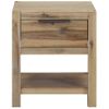 Mesita De Noche | Mesa Auxiliar | Mesilla Con Cajón Madera Acacia Maciza 40x30x48 Cm Cfw48555