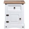 Mesita De Noche | Mesa Auxiliar | Mesilla Corona Range Pino Mexicano Blanco 53x39x66 Cm Cfw48069