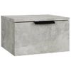 Pack 2 Uds Mesita De Noche | Mesa Auxiliar | Mesilla De Pared Color Gris Hormigón 34x30x20 Cm Cfw70286