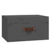 Pack 2 Uds Mesita De Noche | Mesa Auxiliar | Mesilla De Pared Gris 40x29,5x22 Cm Cfw57985