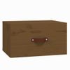 Pack 2 Uds Mesita De Noche | Mesa Auxiliar | Mesilla De Pared Marrón Miel 40x29,5x22 Cm Cfw95434