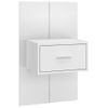 Mesita De Noche | Mesa Auxiliar | Mesilla De Pared Blanca Cfw62464