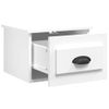 Mesita De Noche | Mesa Auxiliar | Mesilla De Pared Blanco 41,5x36x28 Cm Cfw46121