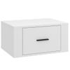 Mesita De Noche | Mesa Auxiliar | Mesilla De Pared Blanco 50x36x25 Cm Cfw85328