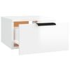 Mesita De Noche | Mesa Auxiliar | Mesilla De Pared Blanco Brillante 34x30x20 Cm Cfw27121