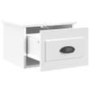 Mesita De Noche | Mesa Auxiliar | Mesilla De Pared Blanco Brillante 41,5x36x28 Cm Cfw56022