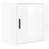 Mesita De Noche | Mesa Auxiliar | Mesilla De Pared Blanco Brillante 50x30x47 Cm Cfw91765