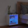 Mesita De Noche | Mesa Auxiliar | Mesilla De Pared Con Luces Led Blanco Cfw79035