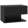 Mesita De Noche | Mesa Auxiliar | Mesilla De Pared Negra Cfw58089